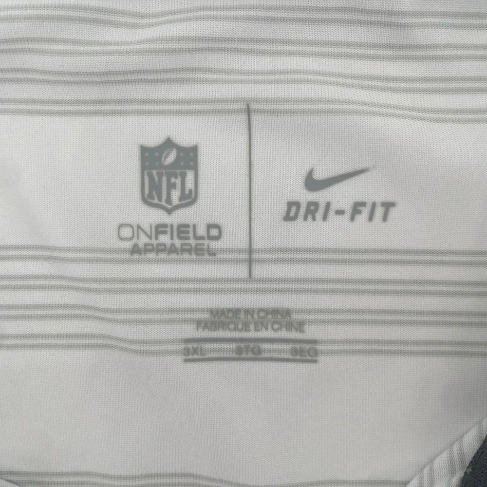 Nike Polo Shirt Mens 3XL White Miami Dolphins NFL Onfield Dri-FIT Striped